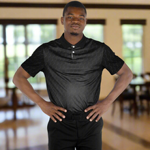 Load image into Gallery viewer, Golf Ball Black Polo Shirt - AOP