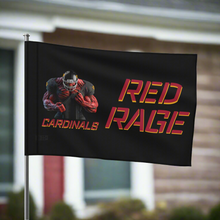 Load image into Gallery viewer, Cardinals Red Rage Personalized Flag Black