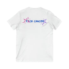 Load image into Gallery viewer, Kick Ass Mode Activated F Cancer Unisex Jersey Short Sleeve V-Neck Tee