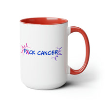 Load image into Gallery viewer, Kick Ass Mode Activated F Cancer Two-Tone Coffee Mugs, 15oz