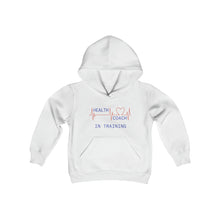 Load image into Gallery viewer, Health Coach In Training Heartbeat Youth Heavy Blend Hooded Sweatshirt