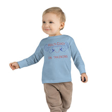Load image into Gallery viewer, Health Coach in Training muscle barbell heart Toddler Long Sleeve Tee