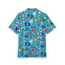 Load image into Gallery viewer, What’s Wild Blue Fun Tropical Print Unisex Hawaiian Button-Down Shirt for Summer Vibes