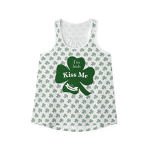 Load image into Gallery viewer, Kiss Me Im Irish Women's White Tank Top