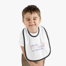 Load image into Gallery viewer, Health Coach in Training heartbeat Baby Contrast Trim Jersey Bib