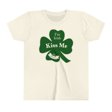 Load image into Gallery viewer, Kiss Me I’m Irish St Patrick’s Day Youth Short Sleeve Tee