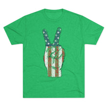 Load image into Gallery viewer, Independence Day USA Peace Fingers Unisex Tri-Blend Crew Tee