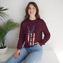 Load image into Gallery viewer, Independence Day USA Peace Fingers Unisex Heavy Blend™ Crewneck Sweatshirt