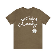 Load image into Gallery viewer, Feeling Lucky 2024 St Patricks Day Unisex Jersey Short Sleeve Tee