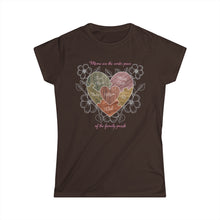 Load image into Gallery viewer, Moms are the Center of the Family Puzzle Customizable Women's Softstyle Tee