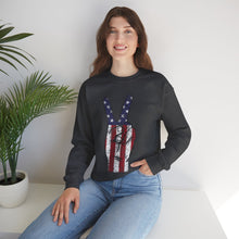 Load image into Gallery viewer, Independence Day USA Peace Fingers Unisex Heavy Blend™ Crewneck Sweatshirt