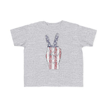 Load image into Gallery viewer, Independence Day USA Peace Fingers Toddler's Fine Jersey Tee