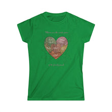 Load image into Gallery viewer, Moms are the Center of the Family Puzzle Customizable Women's Softstyle Tee