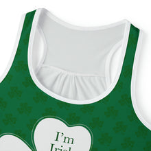 Load image into Gallery viewer, Kiss Me Im Irish Dark Green Women's Tank Top
