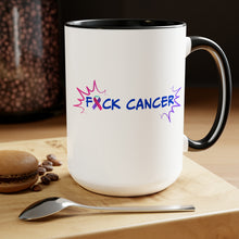 Load image into Gallery viewer, Kick Ass Mode Activated F Cancer Two-Tone Coffee Mugs, 15oz