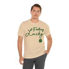 Load image into Gallery viewer, Feeling Lucky 2024 St Patricks Day Unisex Jersey Short Sleeve Tee
