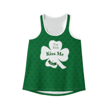Load image into Gallery viewer, Kiss Me Im Irish Dark Green Women's Tank Top