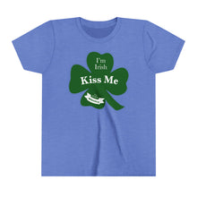Load image into Gallery viewer, Kiss Me I’m Irish St Patrick’s Day Youth Short Sleeve Tee