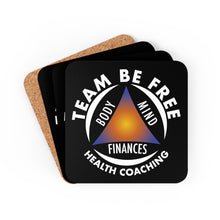 Load image into Gallery viewer, Team be Free Health Coaching Corkwood Coaster Set