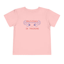 Load image into Gallery viewer, Health Coach in Training muscle barbell heart Toddler Short Sleeve Tee