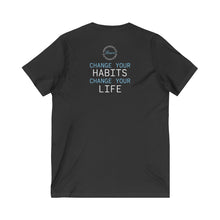 Load image into Gallery viewer, Team Platinum 2023 Conference Muscle Heart Change Your Habits Change Your Life Unisex Short Sleeve V-Neck Tee