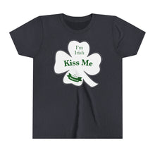 Load image into Gallery viewer, Kiss Me I’m Irish St Patrick’s Day Youth Short Sleeve Tee