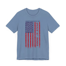Load image into Gallery viewer, Independence Day July 4th 2025 USA Flag Unisex Jersey Short Sleeve Tee