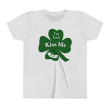 Load image into Gallery viewer, Kiss Me I’m Irish St Patrick’s Day Youth Short Sleeve Tee