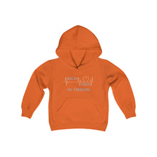 Load image into Gallery viewer, Health Coach In Training Heartbeat Youth Heavy Blend Hooded Sweatshirt