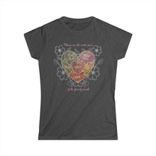 Load image into Gallery viewer, Moms are the Center of the Family Puzzle Customizable Women's Softstyle Tee