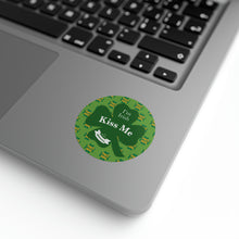 Load image into Gallery viewer, Kiss Me Im Irish Punch Proof St Pattys Round Sticker Label Rolls