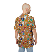 Load image into Gallery viewer, What’s Wild Brown Fun Tropical Print Unisex Hawaiian Button-Down Shirt for Summer Vibes