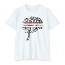 Load image into Gallery viewer, Stop Making Excuses Everything Starts In You Head Motivational Unisex CVC Jersey T-shirt
