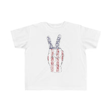 Load image into Gallery viewer, Independence Day USA Peace Fingers Toddler's Fine Jersey Tee
