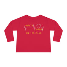 Load image into Gallery viewer, Health Coach in Training heartbeat Toddler Long Sleeve Tee