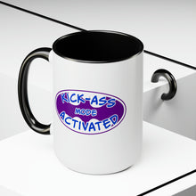 Load image into Gallery viewer, Kick Ass Mode Activated F Cancer Two-Tone Coffee Mugs, 15oz