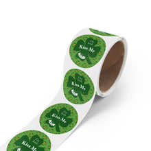 Load image into Gallery viewer, Kiss Me Im Irish Punch Proof St Pattys Round Sticker Label Rolls