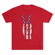 Load image into Gallery viewer, Independence Day USA Peace Fingers Unisex Tri-Blend Crew Tee