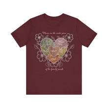 Load image into Gallery viewer, Moms are the Center of the Family Puzzle Customizable Unisex Jersey Short Sleeve Tee