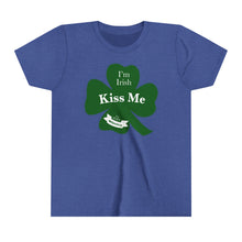 Load image into Gallery viewer, Kiss Me I’m Irish St Patrick’s Day Youth Short Sleeve Tee