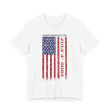 Load image into Gallery viewer, Independence Day July 4th 2025 USA Flag Unisex Jersey Short Sleeve Tee