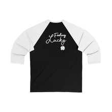 Load image into Gallery viewer, Kiss Me I’m Feeling Lucky St Patrick’s Day Unisex 3\4 Sleeve Baseball Tee