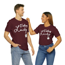 Load image into Gallery viewer, Feeling Lucky 2024 St Patricks Day Unisex Jersey Short Sleeve Tee