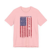 Load image into Gallery viewer, Independence Day July 4th 2025 USA Flag Unisex Jersey Short Sleeve Tee