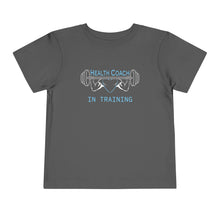 Load image into Gallery viewer, Health Coach in Training muscle barbell heart Toddler Short Sleeve Tee