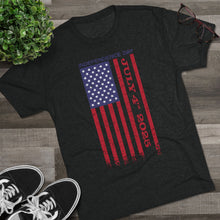 Load image into Gallery viewer, Independence Day USA Flag July 4th 2025 Unisex Tri-Blend Crew Tee
