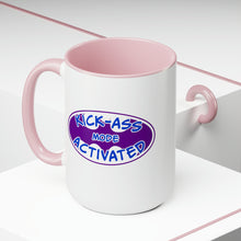 Load image into Gallery viewer, Kick Ass Mode Activated F Cancer Two-Tone Coffee Mugs, 15oz