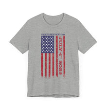 Load image into Gallery viewer, Independence Day July 4th 2025 USA Flag Unisex Jersey Short Sleeve Tee