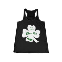 Load image into Gallery viewer, Kiss Me Im Irish Feeling Lucky Women's Flowy Racerback Tank