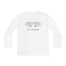 Load image into Gallery viewer, Health Coach in Training muscle barbell heart Youth Long Sleeve Tee